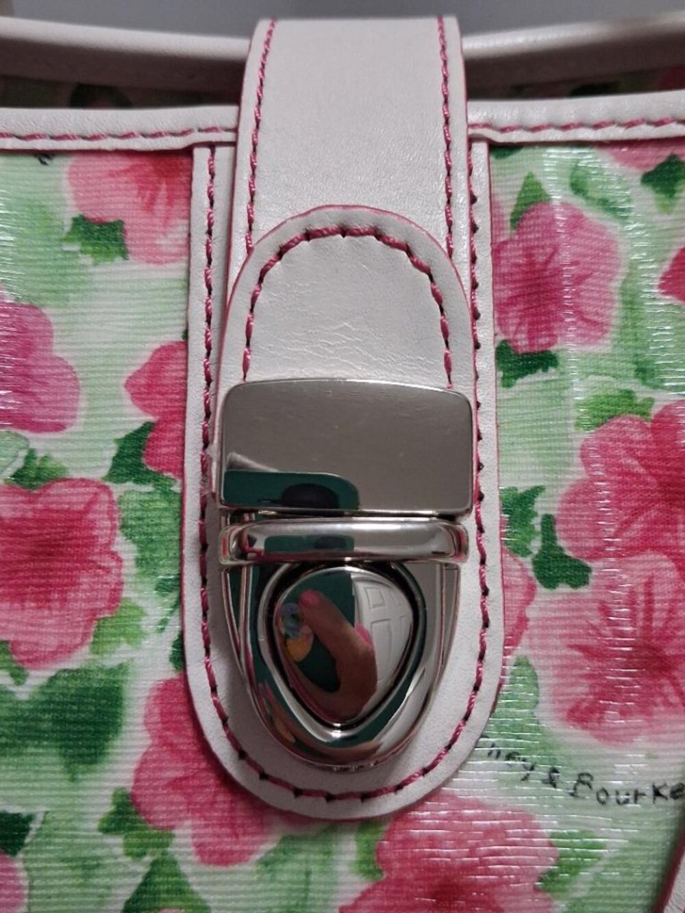 Vintage Dooney & Bourke Pink Petunia Floral Spring Satchel - Picture 9 of 12
